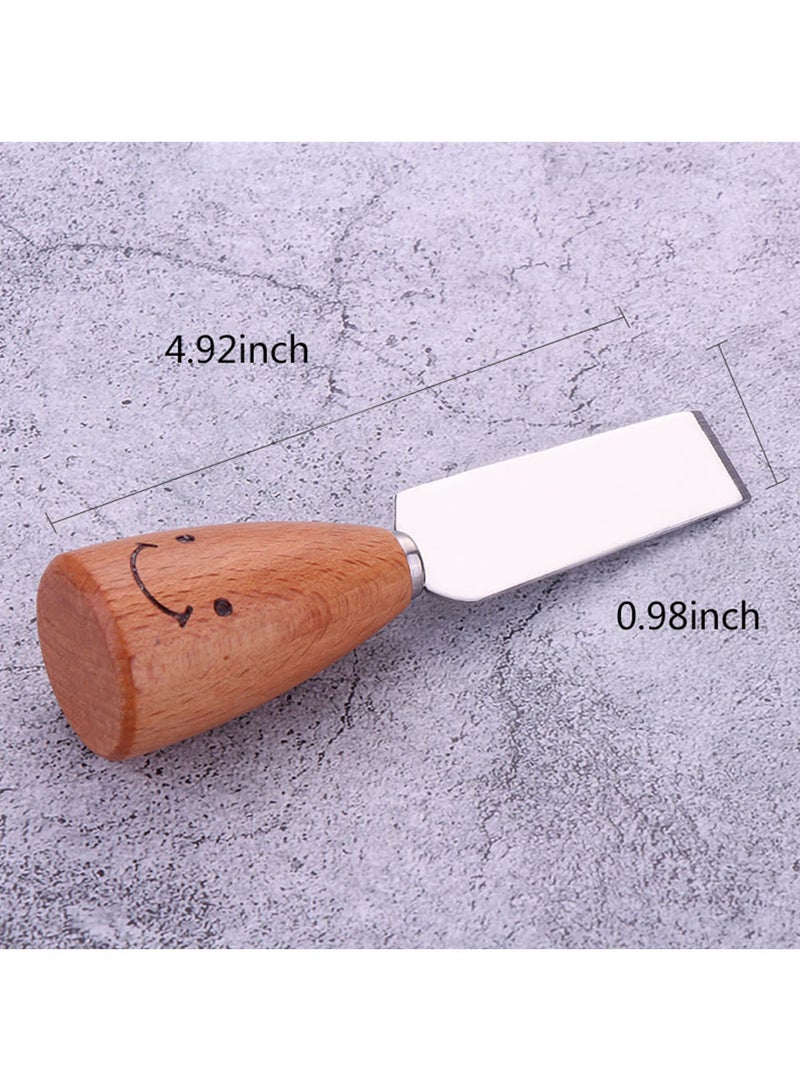 TD HOME - 4-Piece Stainless Steel Cheese Knife Set With Wooden Handle Silver/Brown - Image 1
