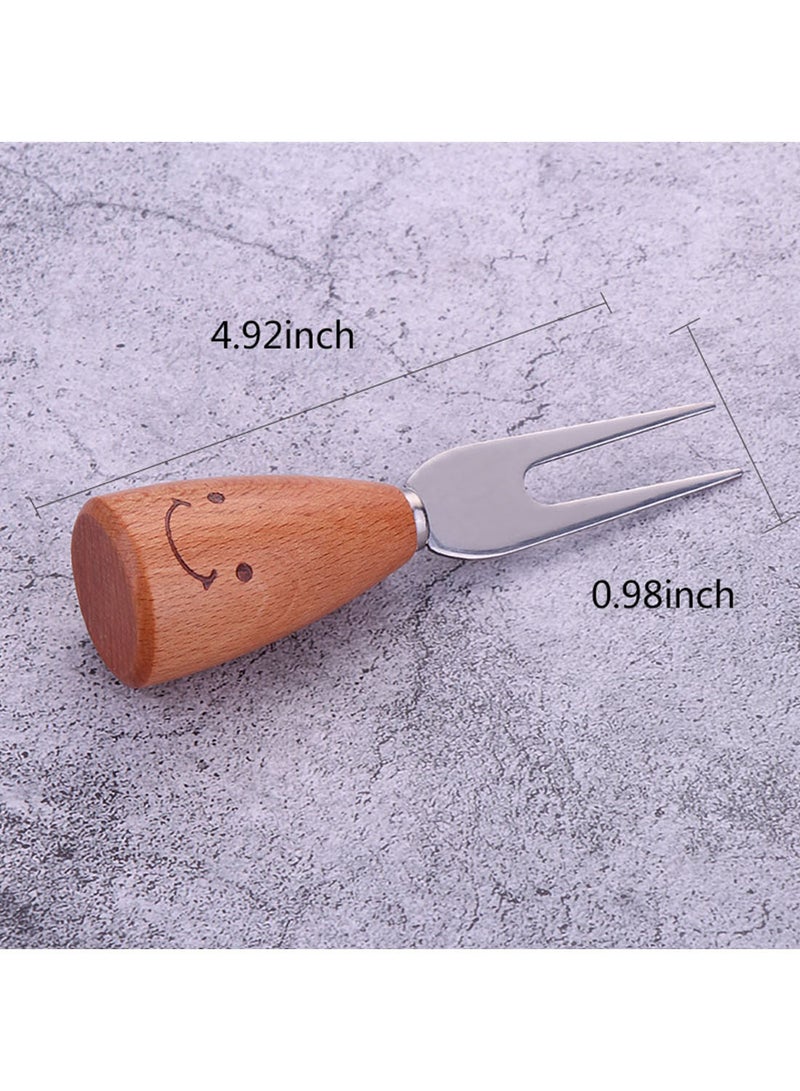 TD HOME - 4-Piece Stainless Steel Cheese Knife Set With Wooden Handle Silver/Brown - Image 1