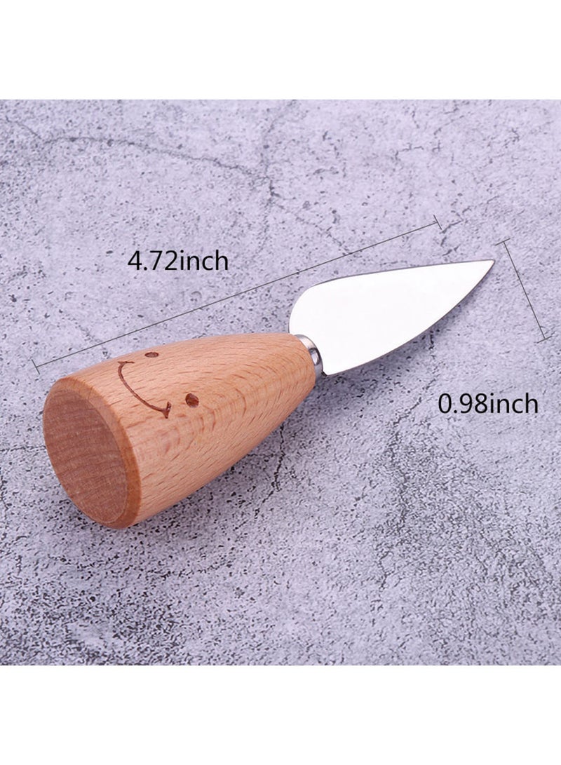 TD HOME - 4-Piece Stainless Steel Cheese Knife Set With Wooden Handle Silver/Brown - Image 1