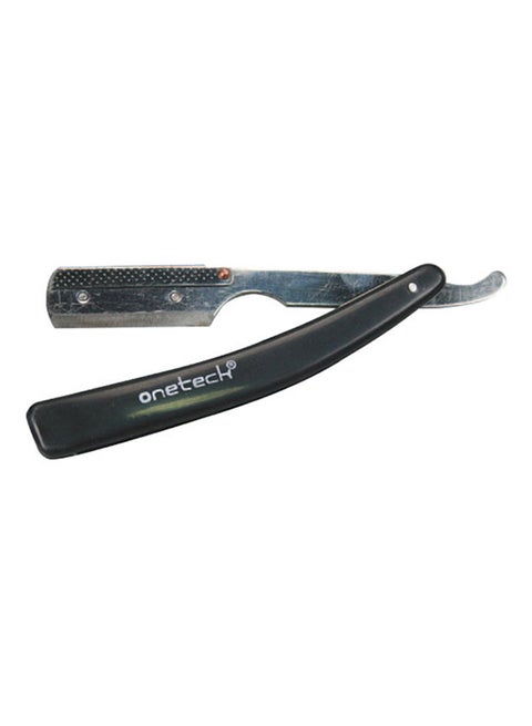 Straight Razor With Lock Black/Silver