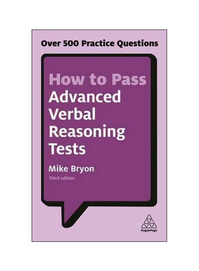 null - How To Pass Advanced Verbal Reasoning Tests: Over 500 Practice Questions Paperback English by Mike Bryon - 28-Jun-17 - Image 1