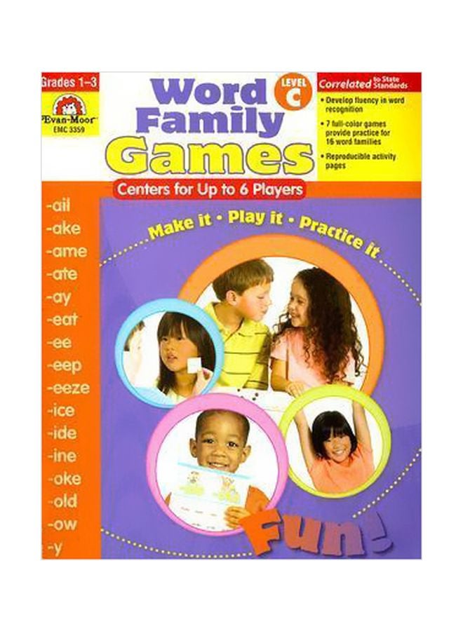 Word Family Games, Level C : Centers For Up To 6 Players Make It , Play It , Practice It Fun ! Paperback English by Jo Ellen Moore - 31 March 2007 