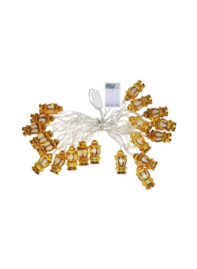 Generic - Eid And Ramadan Fanoos Lantern Led String Light Golden 2x3cm - Image 1