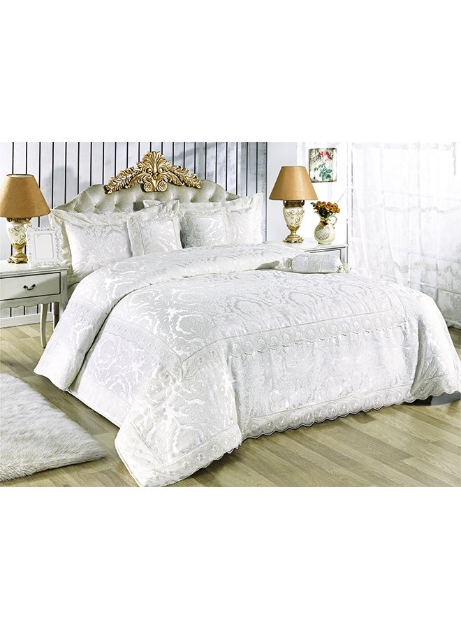 طقم لحاف ميس من نسيج الجاكار الفاخر للاستخدام المنزلي ومناسب للعرائس من 13 قطعة cotton أبيض 280x240سم - v1562148171/N26574754A_1