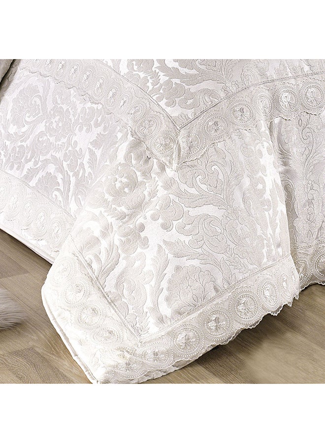 طقم لحاف ميس من نسيج الجاكار الفاخر للاستخدام المنزلي ومناسب للعرائس من 13 قطعة cotton أبيض 280x240سم - v1562148172/N26574754A_4