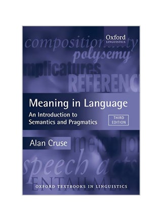 Meaning In Language : An Introduction To Semantics And Pragmatics Paperback English by Alan Cruse - 22-01-2011 - v1562156192/N27206220A_1