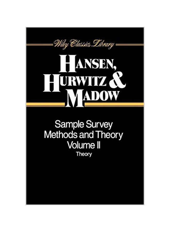 Sample Survey Methods and Theory, Volume 2: Theory Paperback English by Morris H. Hansen 