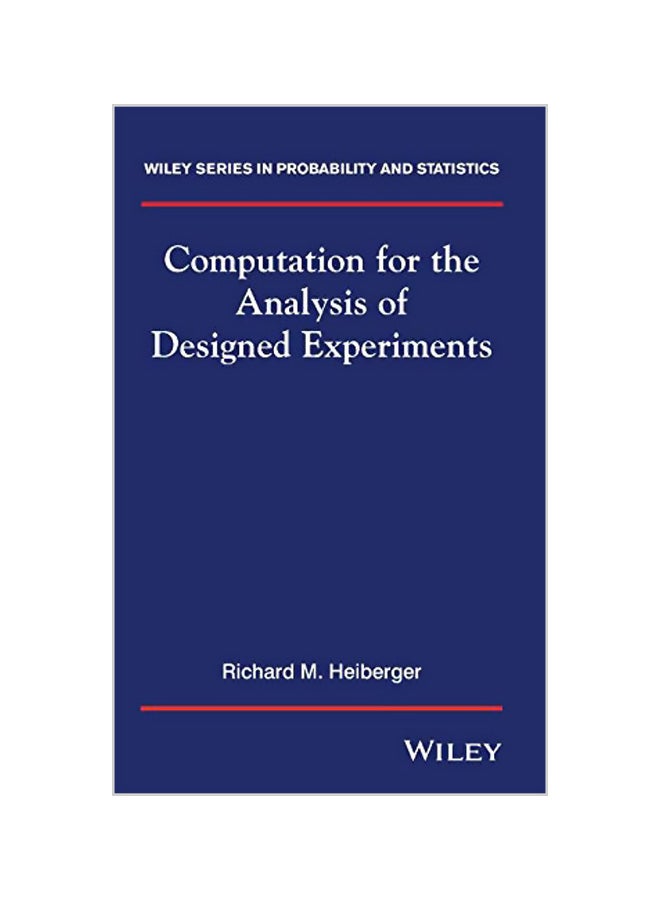 Computation Analysis Designed Experiment Hardcover English by Richard Heiberger 