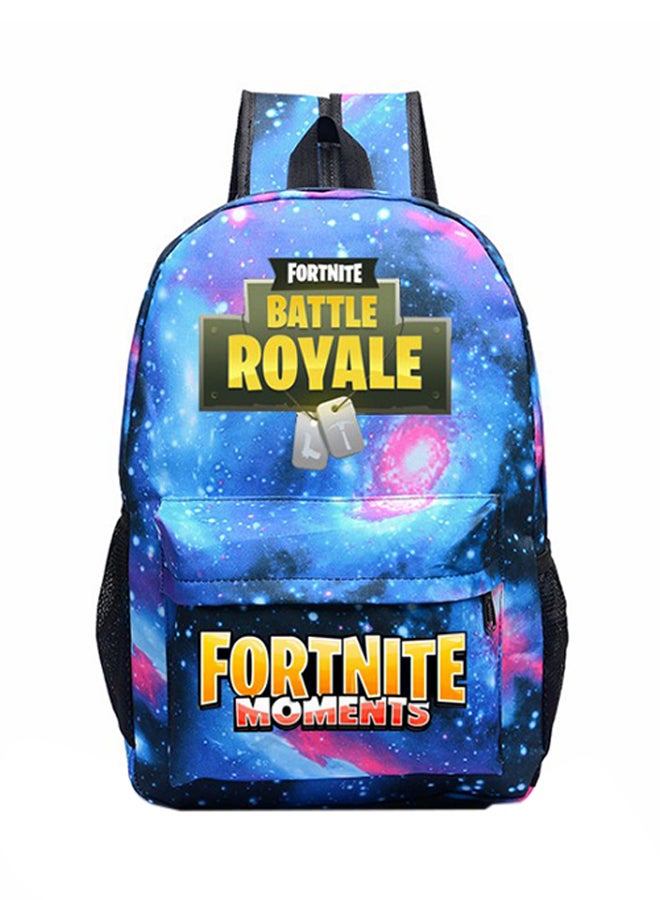 FORTNITE Luminous Double Shoulder Backpack Teenager Bags Blue 