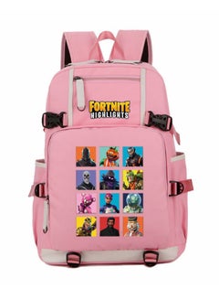 FORTNITE Anti Theft Double Shoulder Student Backpack Pink 