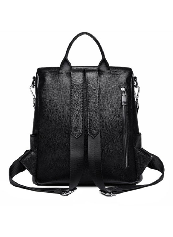 لورينتو حقيبة ظهر من الجلد متعددة الوظائف ومضادة للسرقة ومزودة بسحاب أسود - Image 2