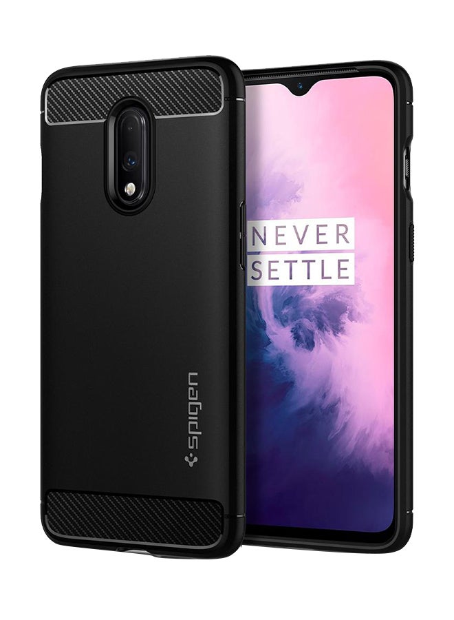 Spigen - Rugged Armor Snap Case Cover For OnePlus 7 Matte Black - Image 1
