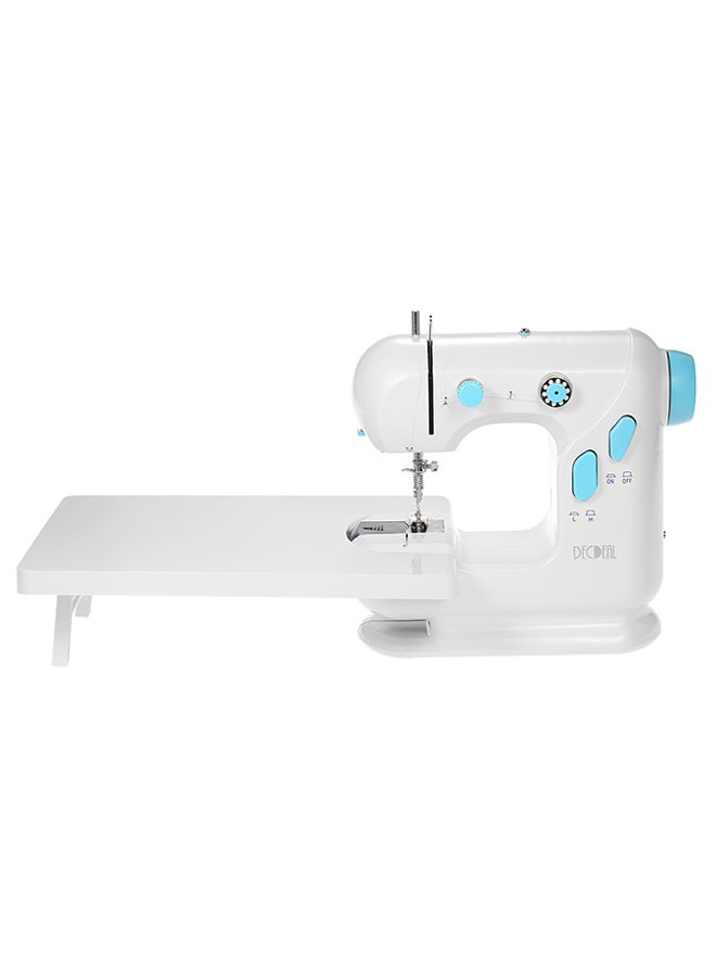 Decdeal Multifunctional Electric Household Sewing Machine With Extension Table White/Blue 