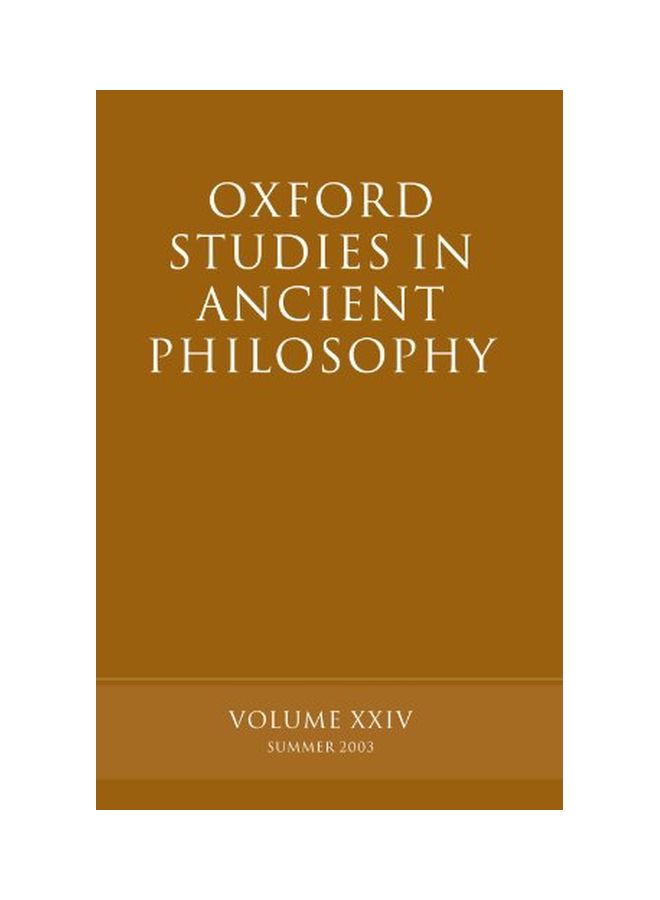 Oxford Studies in Ancient Philosophy: Volume XXIV: Summer 2003 Paperback English by David N. Sedley
