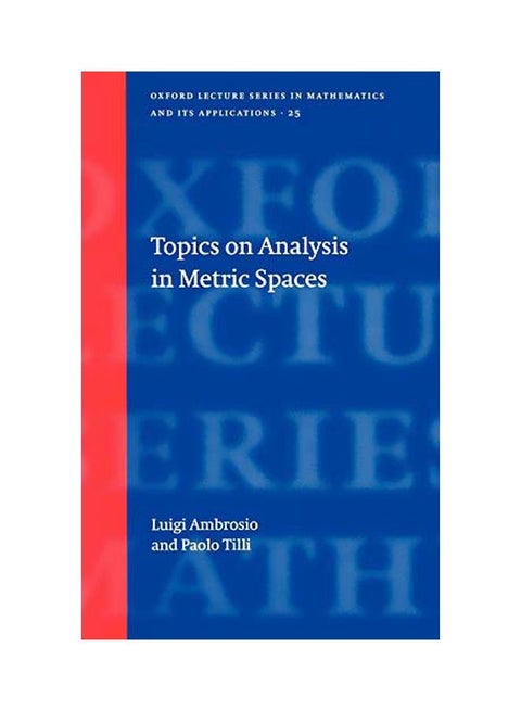 Topics On Analysis In Metric Spaces hardcover english - 26 February 2004
