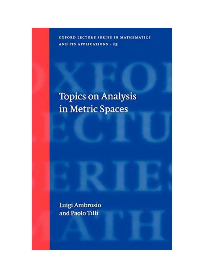 Topics On Analysis In Metric Spaces hardcover english - 26 February 2004