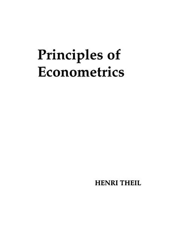 Principles of Econometrics Paperback English by Henri Theil