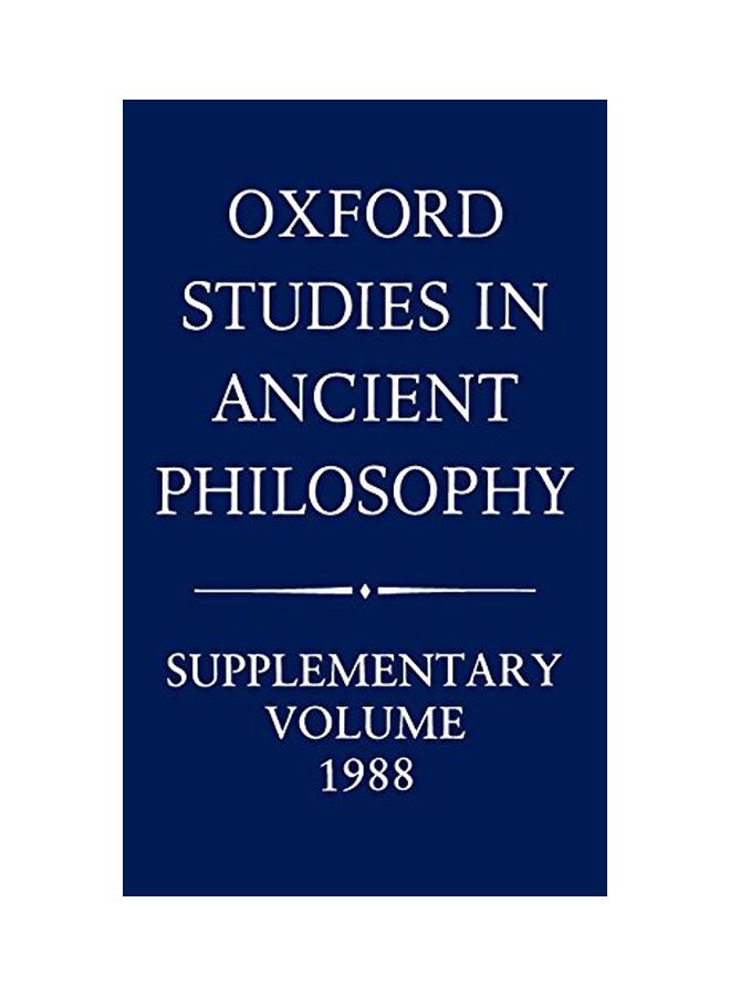 Oxford Studies In Ancient Philosophy: Supplementary Volume, 1988 hardcover english - 5 January 1989