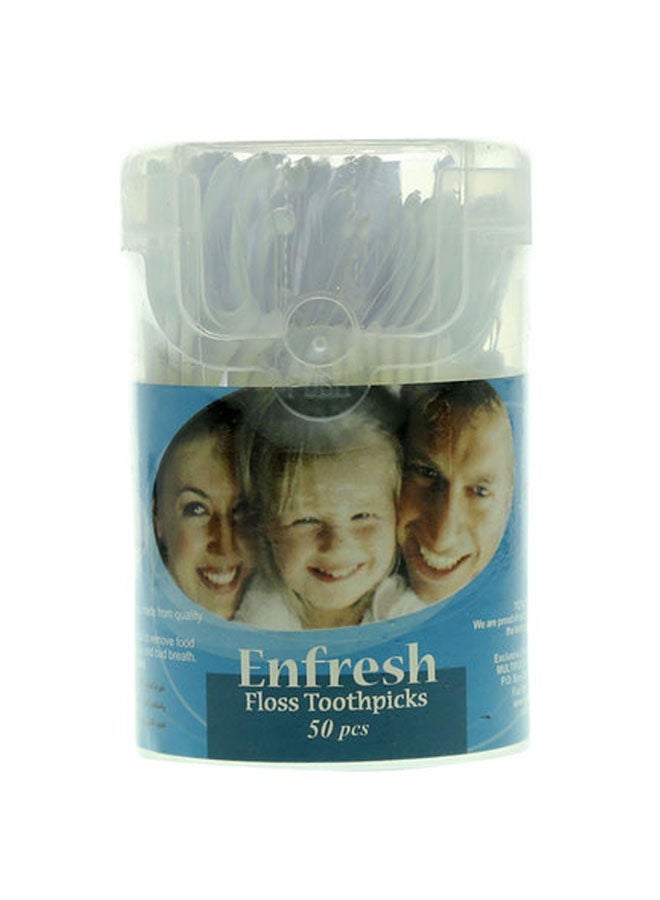 Enfresh 50-Piece Floss Toothpicks White 8cm 
