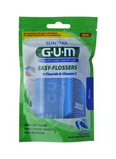 SUNSTAR 30-Piece Gum Easy-Flossers-Icy Mint Blue 8cm 