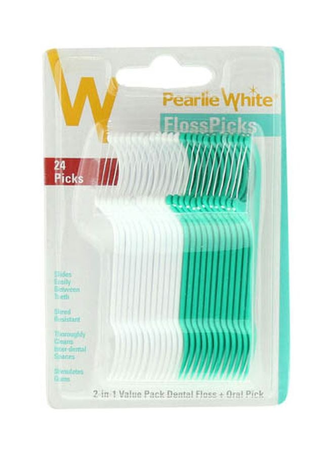 24-Piece Dental Floss Pick Set Green/White - v1562234978/N27145445A_1