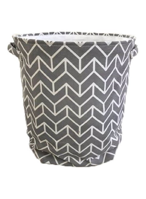 Folding Laundry Basket For Cloth Grey/White 40x40x45centimeter