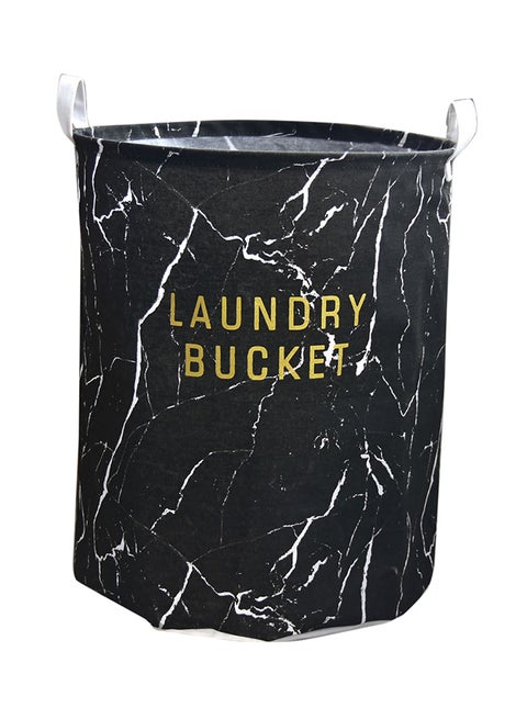Printed Laundry Storage Basket Black 40x40x46centimeter