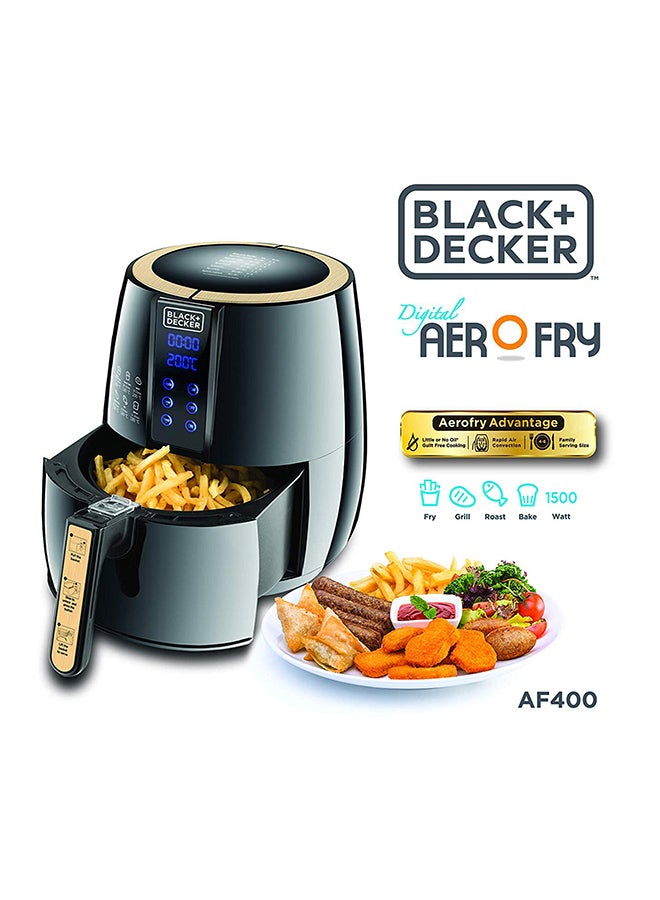 بلاك اند ديكر - مقلاة هوائية رقمية آيرو فراي 4.0 L 1500.0 W AF400 أسود / بيج - Image 1