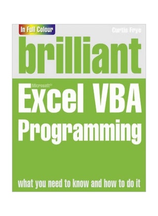 Brilliant Excel VBA Programming Paperback English by Curtis Frye - 41556 - v1562241358/N27438428A_1