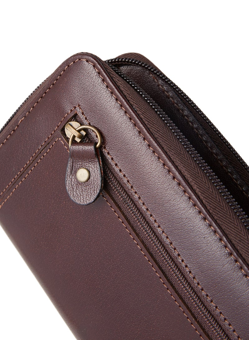 Alfa Leather Co. - Zip Around Wallet Brown - Image 1