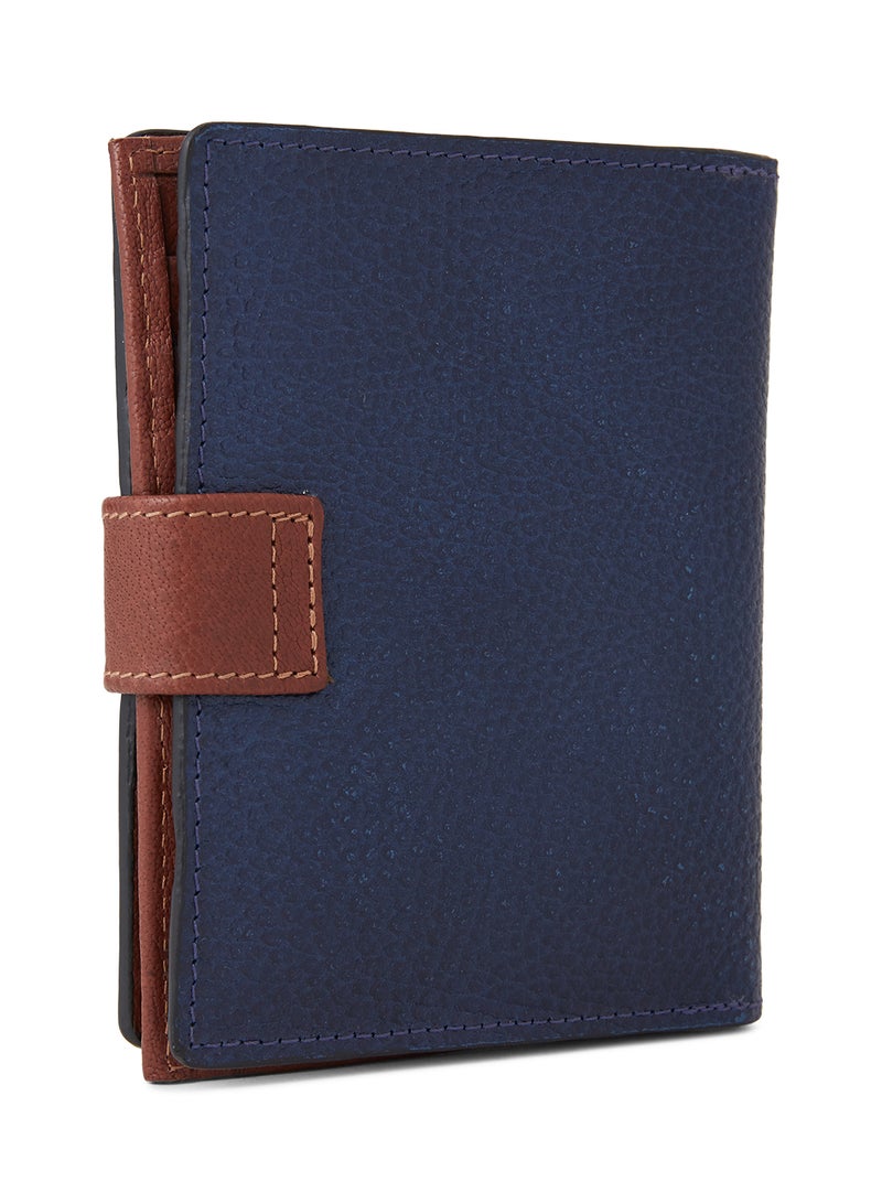 Alfa Leather Co. 20 Card Slots Large Wallet Navy/Havan - Image 2