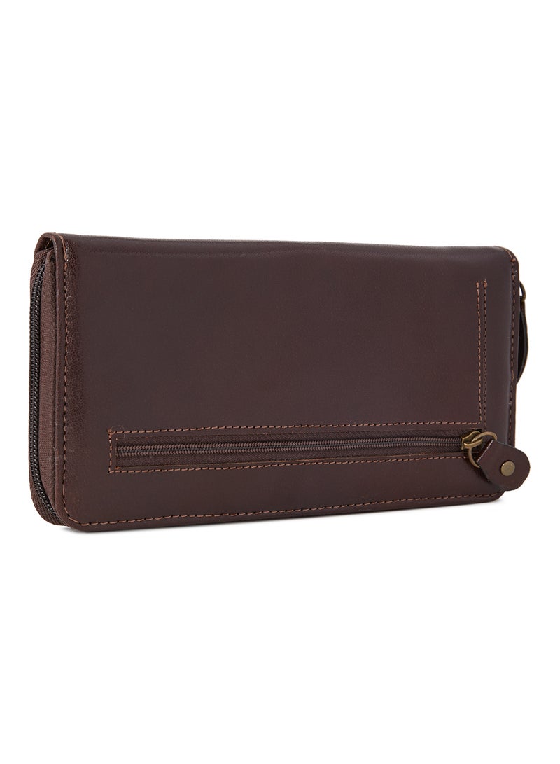 Alfa Leather Co. - Zip Around Wallet Brown - Image 1