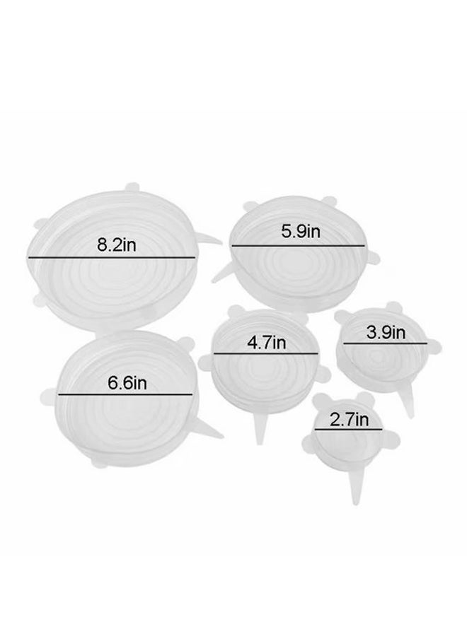 6-Piece Universal Suction Lid Cover Set White 6-Pieceinch - Image 3