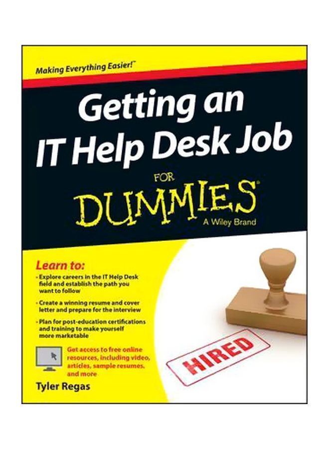 null - Getting An It Help Desk Job For Dummies Paperback English by Tyler Regas - 4/28/2015 - Image 1