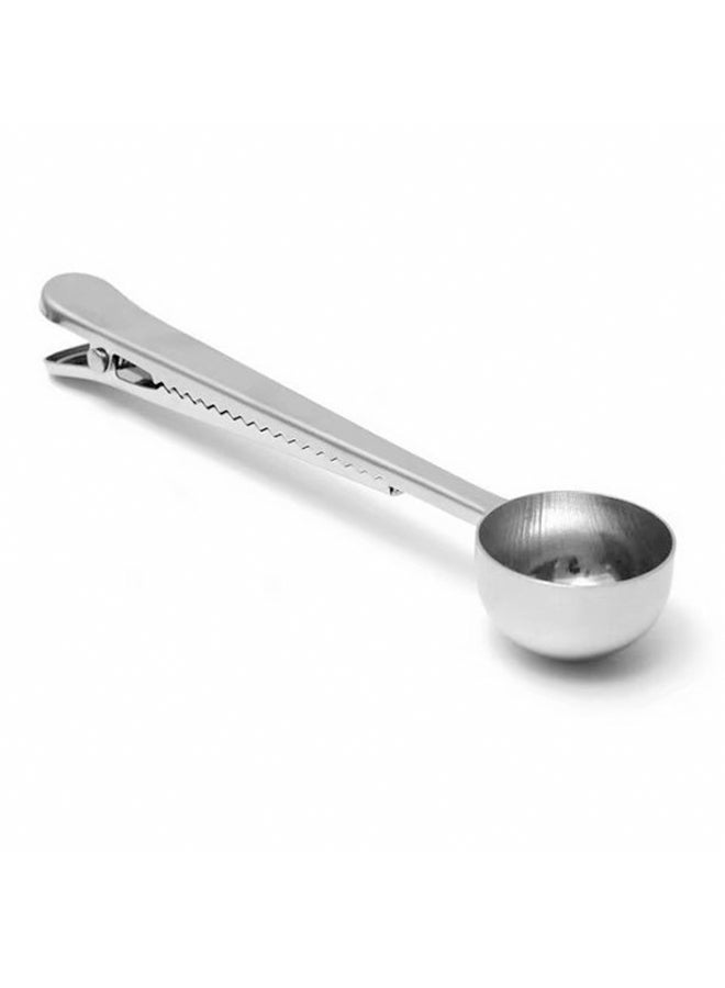 Coffee Measuring Scoop Spoon With Bag Seal Clip Silver 5.6inch  - Image 3