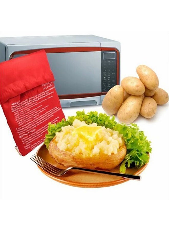 2-Piece Microwave Potato Cooking Bag Set Red 6.5inch - Image 3