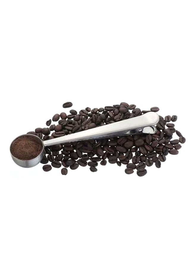 Coffee Measuring Scoop Spoon With Bag Seal Clip Silver 5.6inch  - Image 4
