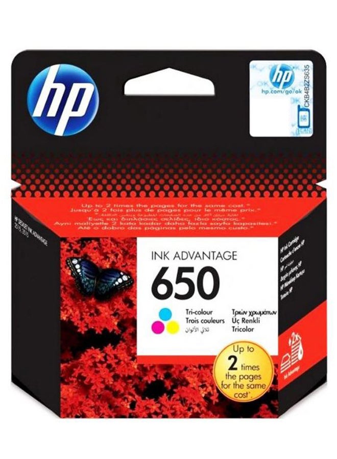 HP 650 Ink Advantage Toner Cartridge Yellow/Blue/Pink 