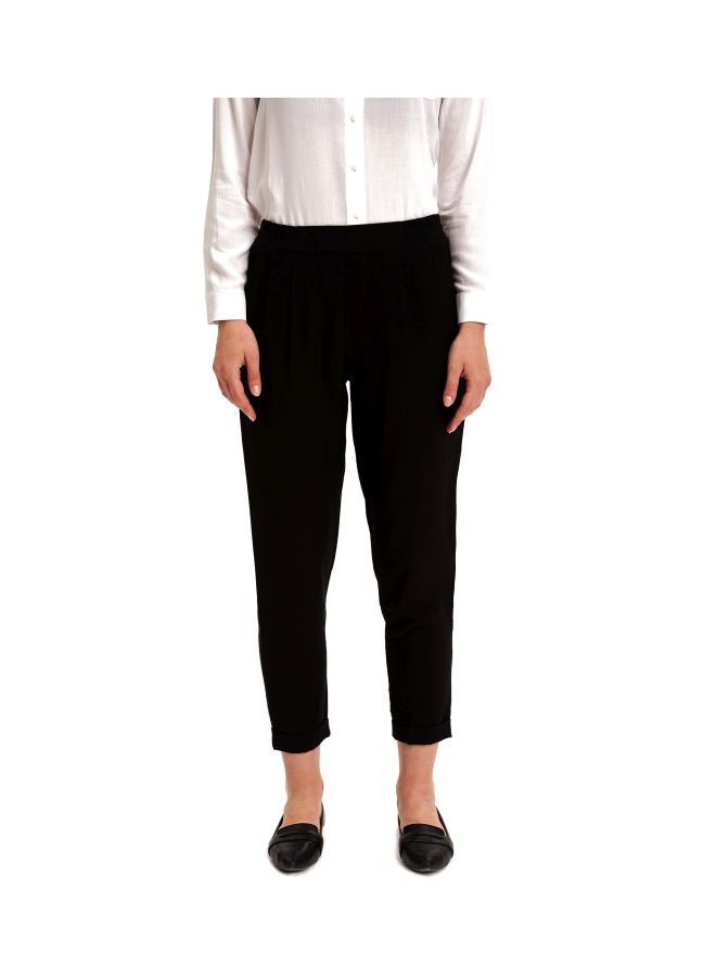 DeFacto Solid Pattern Casual Jogger Pants Black  - Image 1