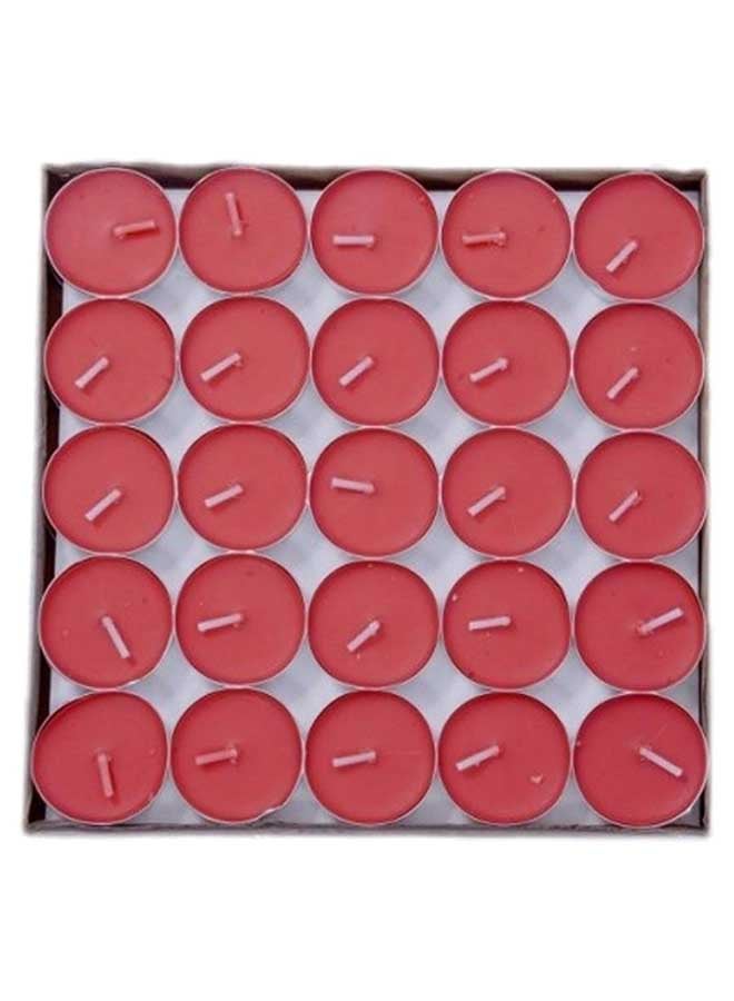 25-Piece Tealight Candle Set Red