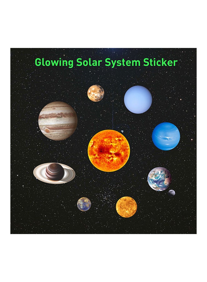 9-Piece Creative Planet Solar System Wall Stick Set Multicolour - Image 2