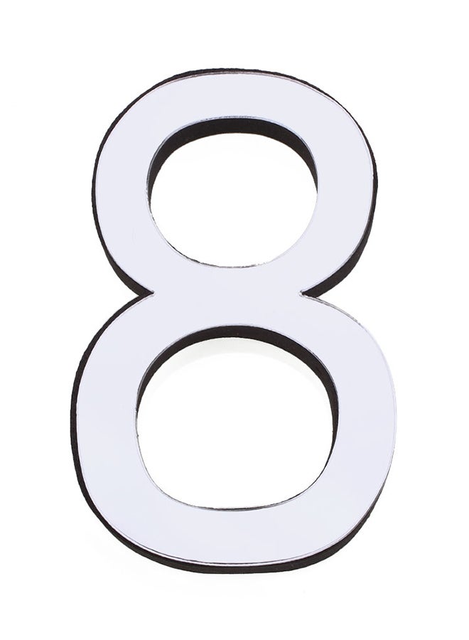 3D Number Eight DIY Wall Sticker Silver 50x70cm - Image 1