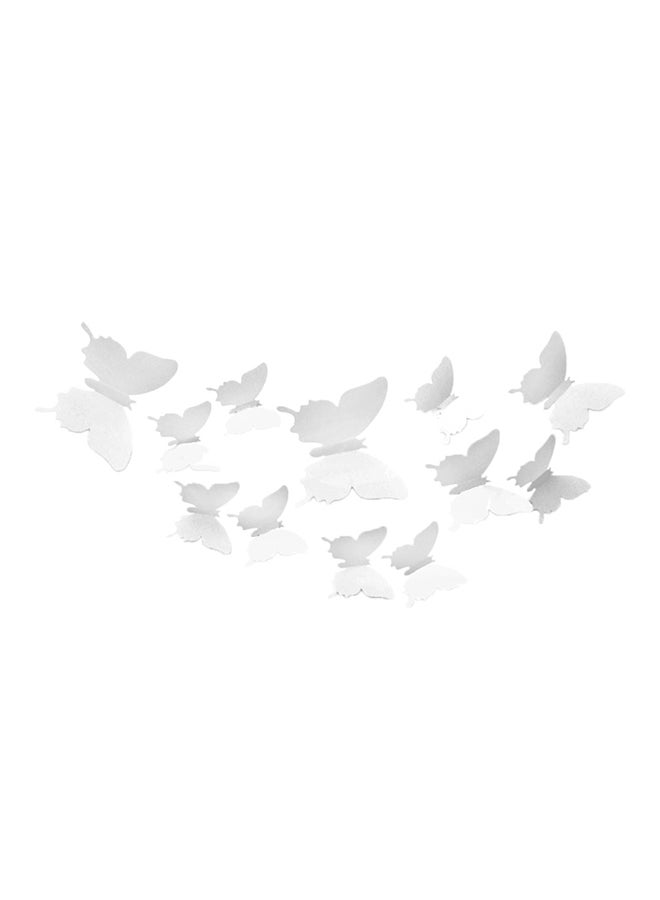 طقم ملصقات جدارية 3D على شكل فراشة من 12 قطعة أبيض 50x70Ø³Ù†ØªÙŠÙ…ØªØ± - Image 1