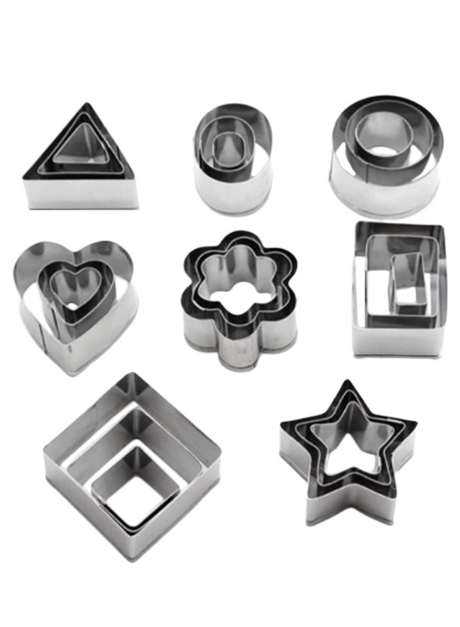 24-Piece Mini Cookie Cutter Set Silver