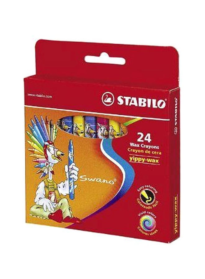 STABILO 24-Piece Yippy Wax Crayon Set Yellow/Blue