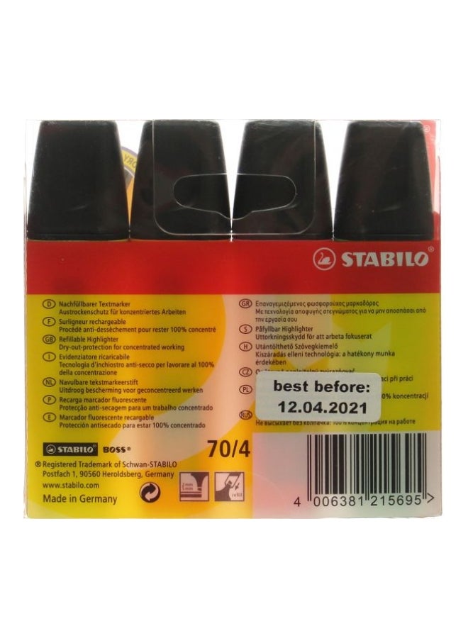 STABILO 4-Piece Boss Original Marker Pen Set Orange/Pink/Yellow - Image 2