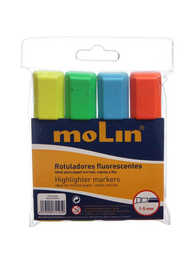 Molin 4-Piece Highlighter Marker Set Yellow/Green/Blue