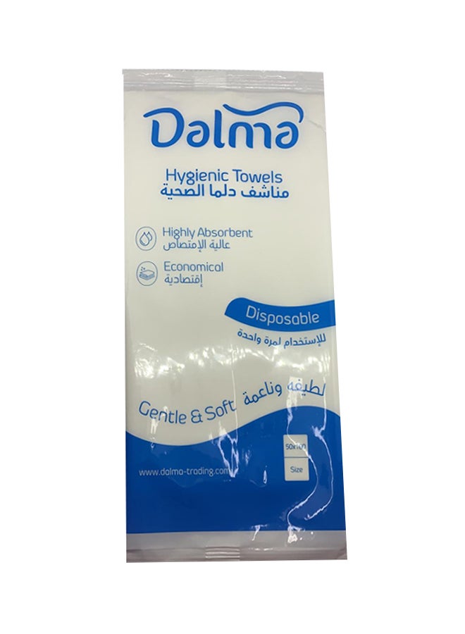 دلما فوط صحية للاستخدام مرة واحدة أبيض 50x100سم - Image 1