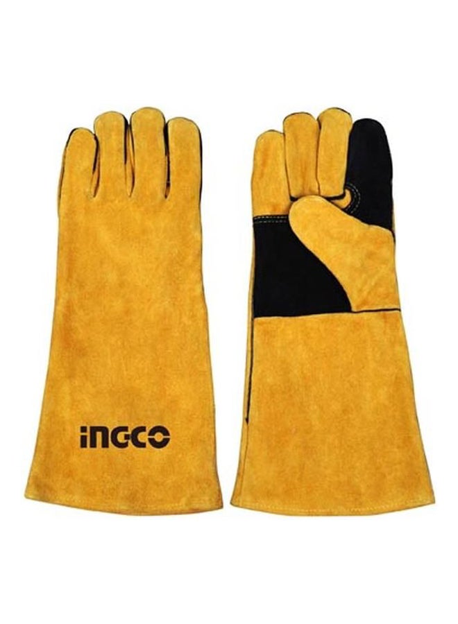 INGCO Leather Welding Gloves Yellow/Black XL 