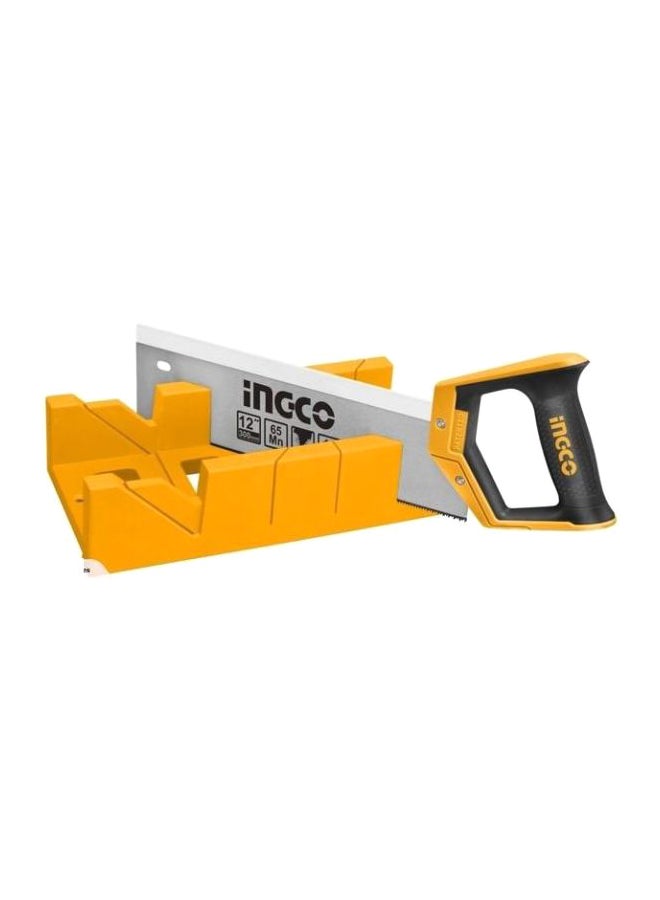 INGCO Mitre Box With Back Saw Set Yellow/Silver/Black